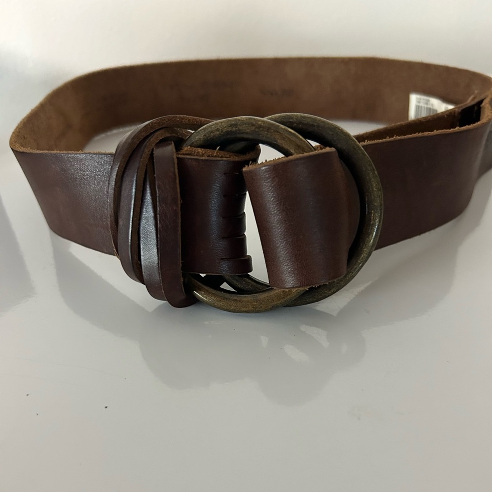 Rare Vintage Hugo Boss Leather Belt • Handmade Italy • Germany Label • Brown 26